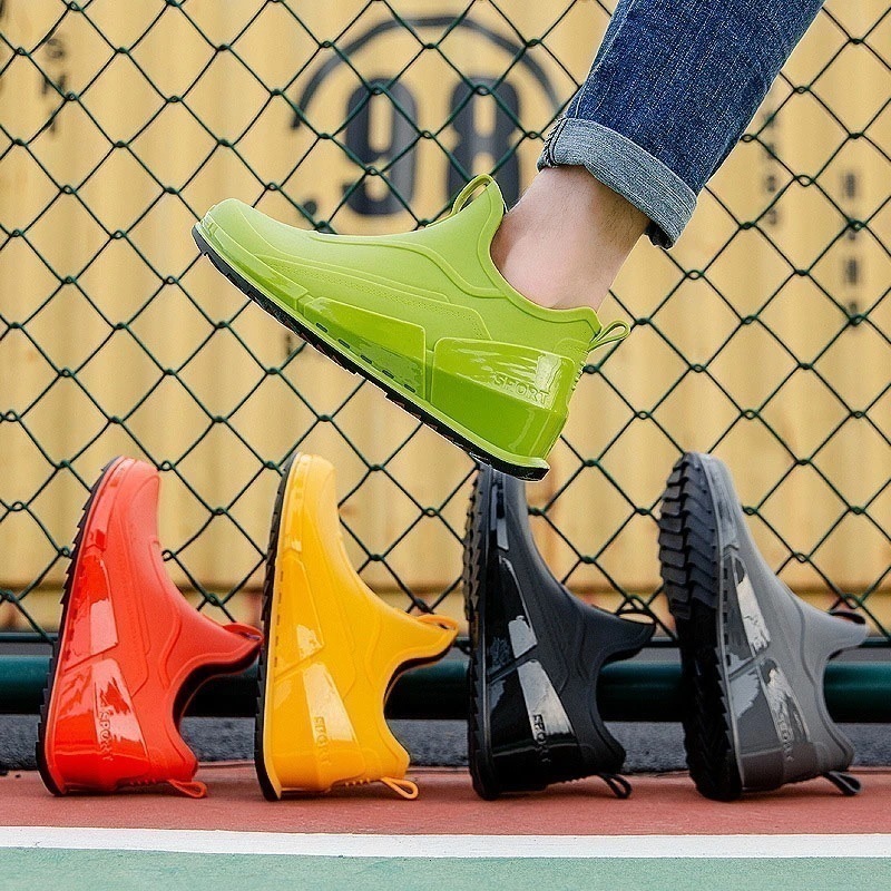 【新品】レインブーツ ショート ブーツ スニーカー メンズ 完全防水 作業靴 滑り止め ヒールカップ 身長アップ スニーカーレイン 雨靴 おしゃれ 梅雨対策 レインシューズ 防滑 晴雨兼用 軽量 歩き