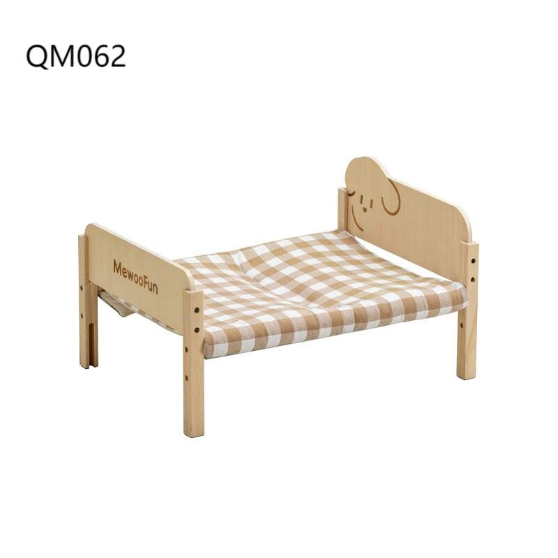 ペットベッド 猫 ベッド おしゃれ 北欧 連結 高さ調整 木製 天然木パイン材 マット取り外し洗濯可能