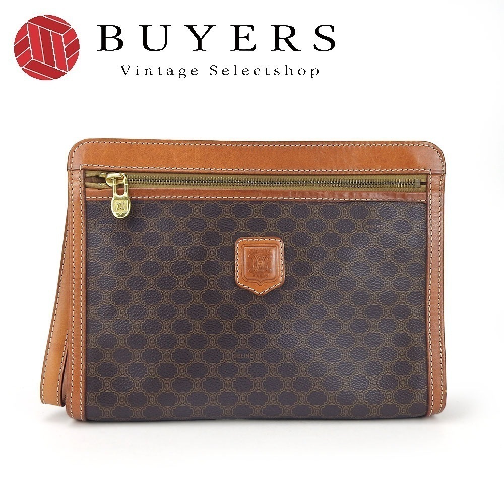 中古 セカンドバッグ PVC レザー ブラウン マカダム レディース 女性