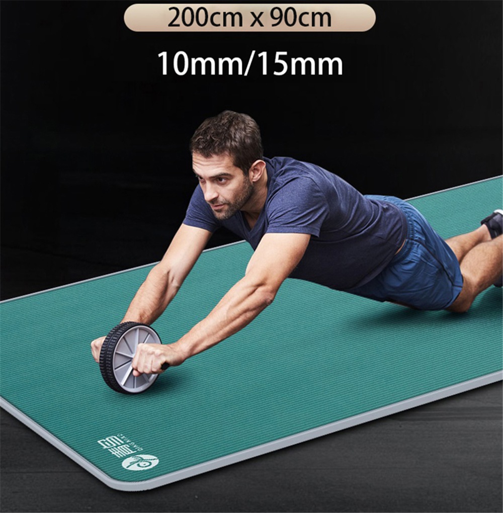 エクササイズマット ヨガマット 10mm/15mm 厚手 200cmｘ90cm ピラティス 体操マット 縁かがり 防音 ダンスマット トレーニングマット 筋トレ フィットネス 衝撃吸収 ygt40