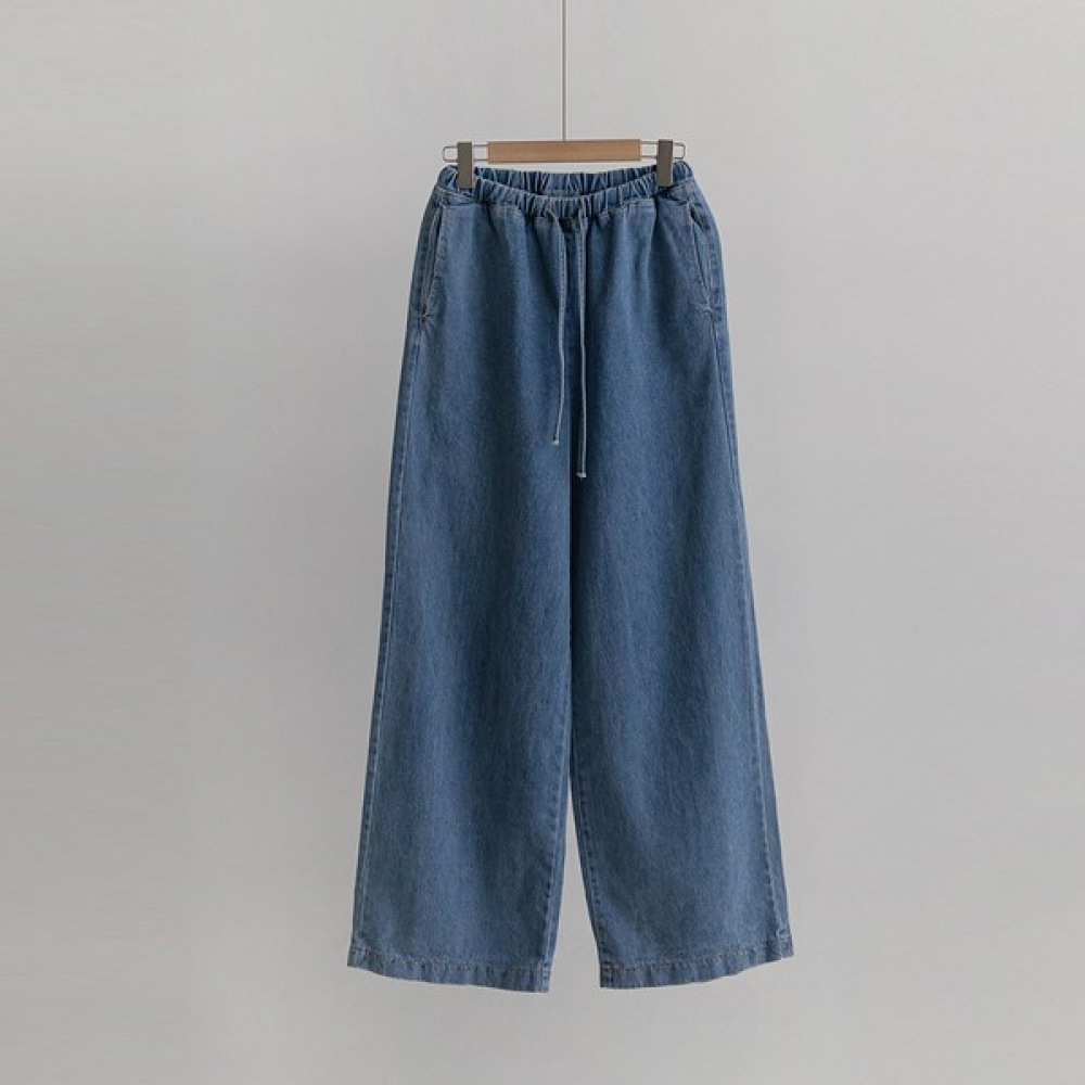 [ELYSIA] タミーデニムバンディングワイドパンツ 5,475円