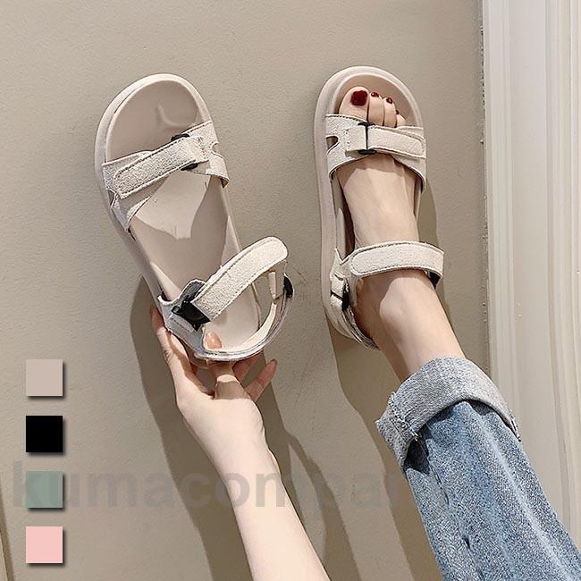 ビーサン レディース サンダル マジックテープ サマーサンダル 滑り止め シューズ 夏 カジュアルシューズ ビーチサンダル リラックス