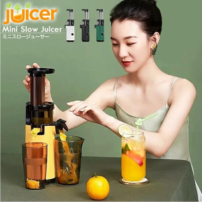 【1～3日で出荷】ミニスロージューサー 低速ジューサー カンタン清掃 簡単分解 水洗い 電動ジューサー ジューサーミキサー 低速回転ジューサー フードプロセッサー
