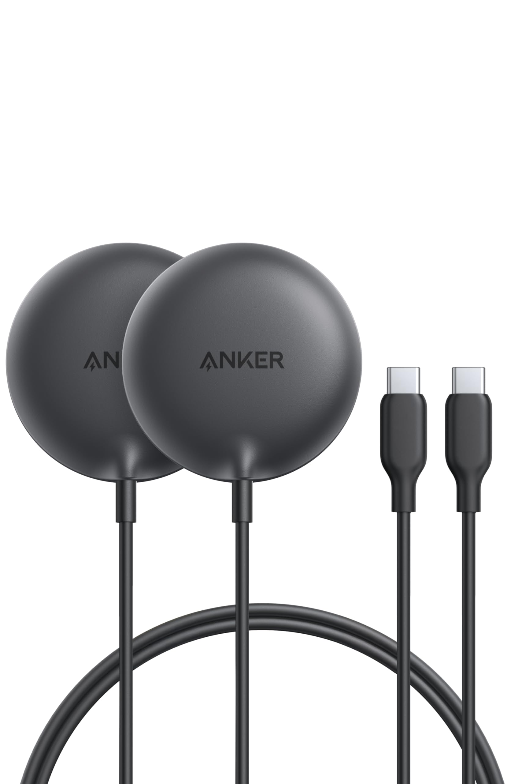 Anker Zolo Wireless Charger (Magnetic, Pad) 2個セット ブラック Qi2対応 マグネット式 ワイヤレス充電/ワイヤレス出力 iPhone MagSafe対応