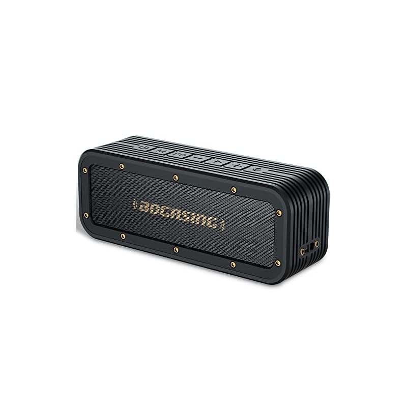 BOGASING M4 ワイヤレスポータブル Bluetooth スピーカー アウトドア IPX7 防水 防塵 耐衝撃 40W出力 大音量 重低音 ステレオ機能 マイク付き 最大24時間連続再生 US