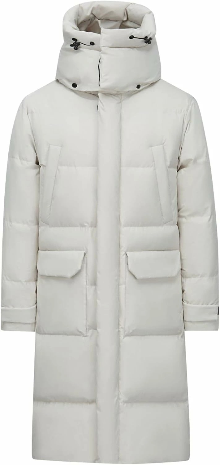 メンズ ダウンジャケット 90ダウン 防寒着 ロング丈 ダウンコート フェザー 軽量 フード取外せる 防風 保温ウエア アウター カジュアル 男女兼用 おしゃれ 冬物 ロングコート 無地 ア