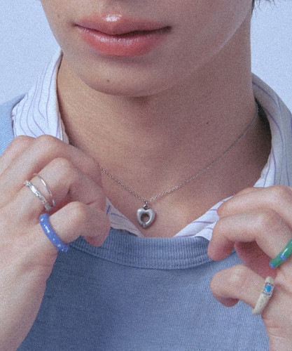 NFF heart hole mini necklace silver ハートホールミニネックレス シルバー 韓国アクセサリー 正規品