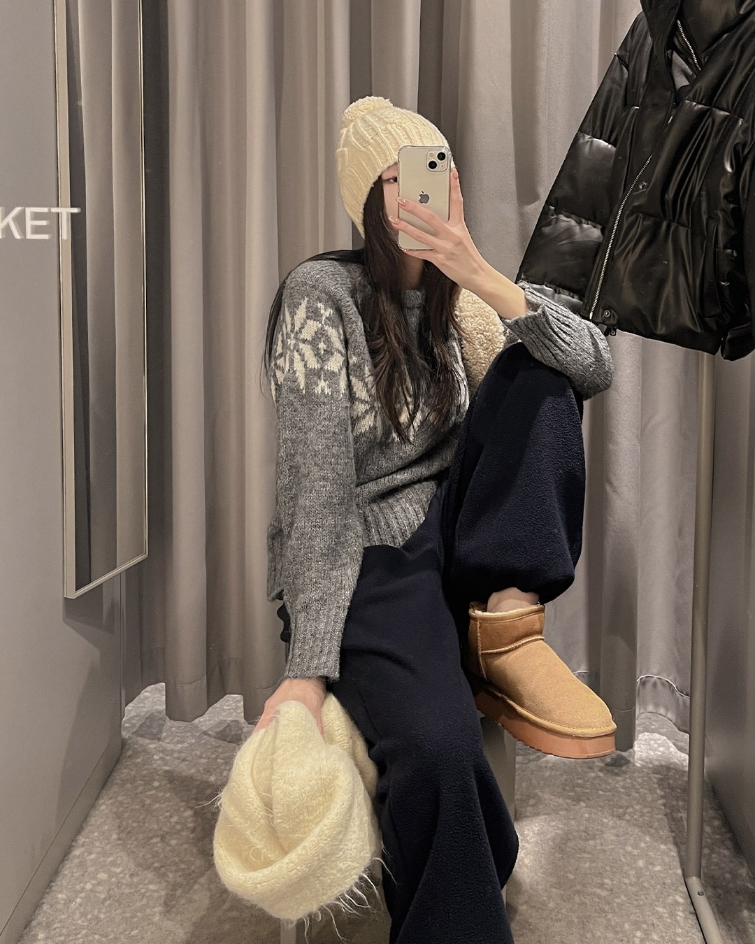 ノルディック柄ウールニット韓国ファッション レディース