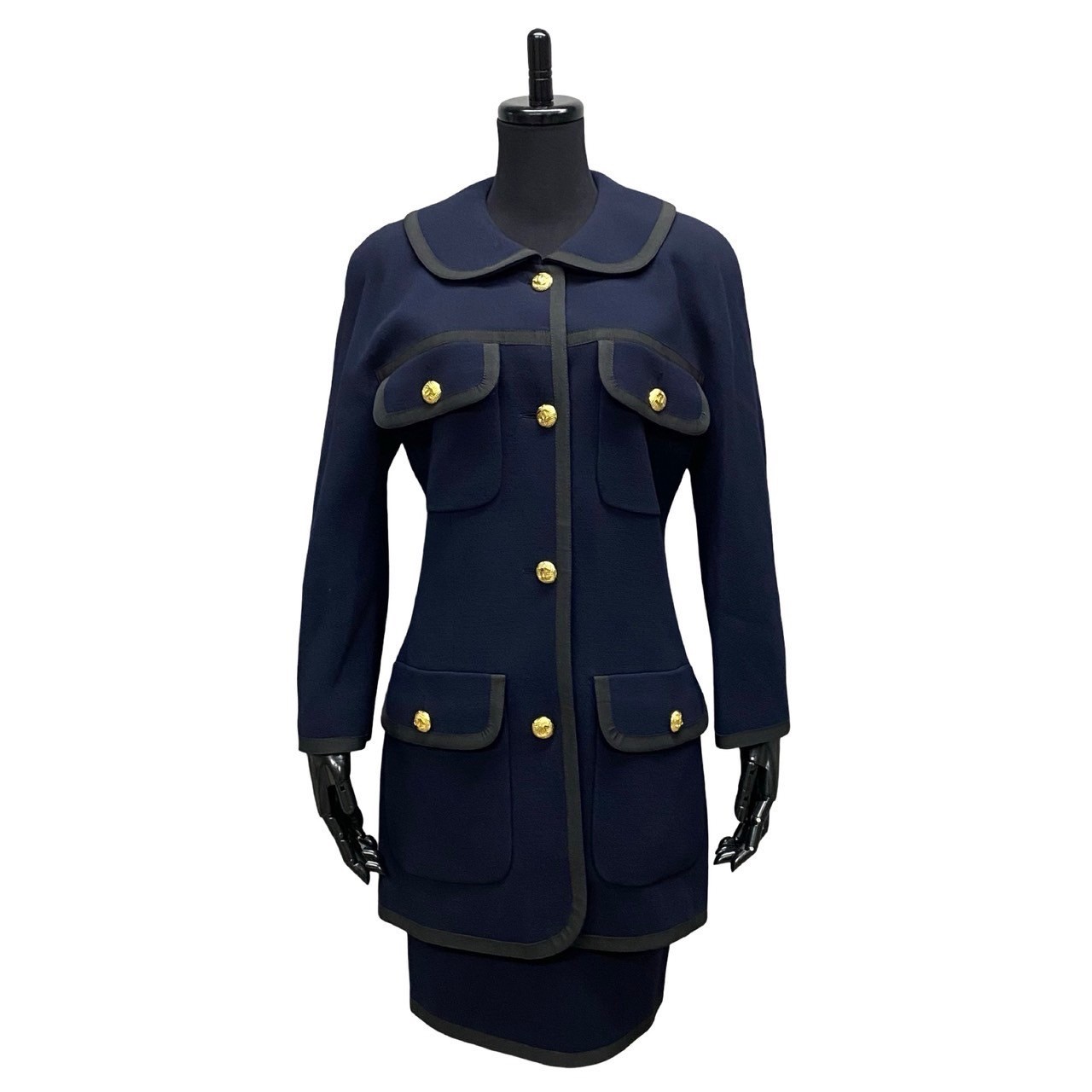 ヴィンテージ ココマークセットアップ ウール シルク ネイビー 310-3