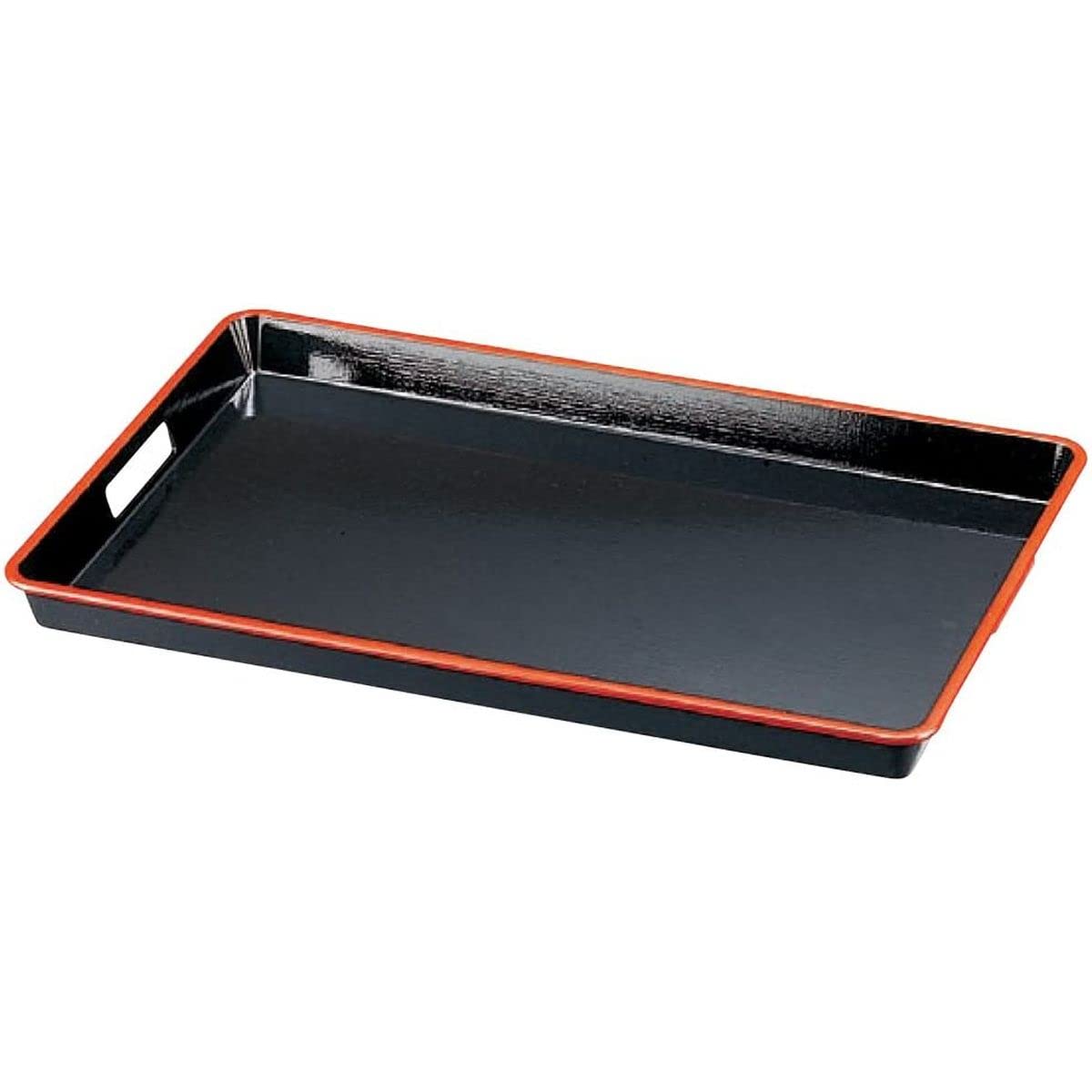 J-kitchens お盆 日本製 多用途 盆 トレー 滑らない Ａ）2.3尺布目脇取盆黒天朱ＳＬ 69.2cm x 44.7cm x 5.2cm