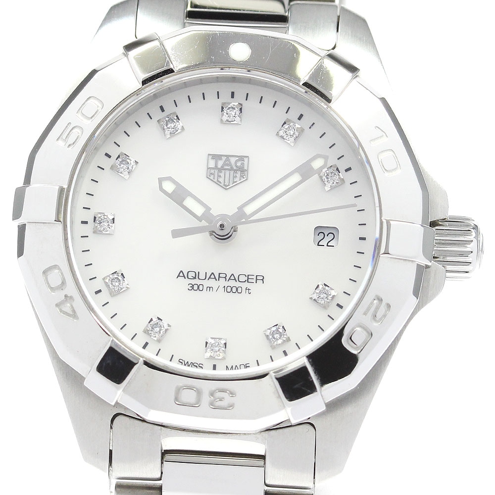 タグホイヤー TAG HEUER WBD1414.BA0741 アクアレーサー 11Pダイヤ デイト クォーツ レディース _807882【中古】