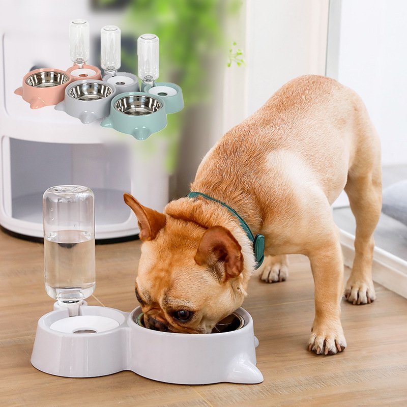 水飲み器 犬猫兼用 便利 犬用 シンプル 餌入れ 猫用 自動給水器 ダブル 給餌器 留守番 水入れ
