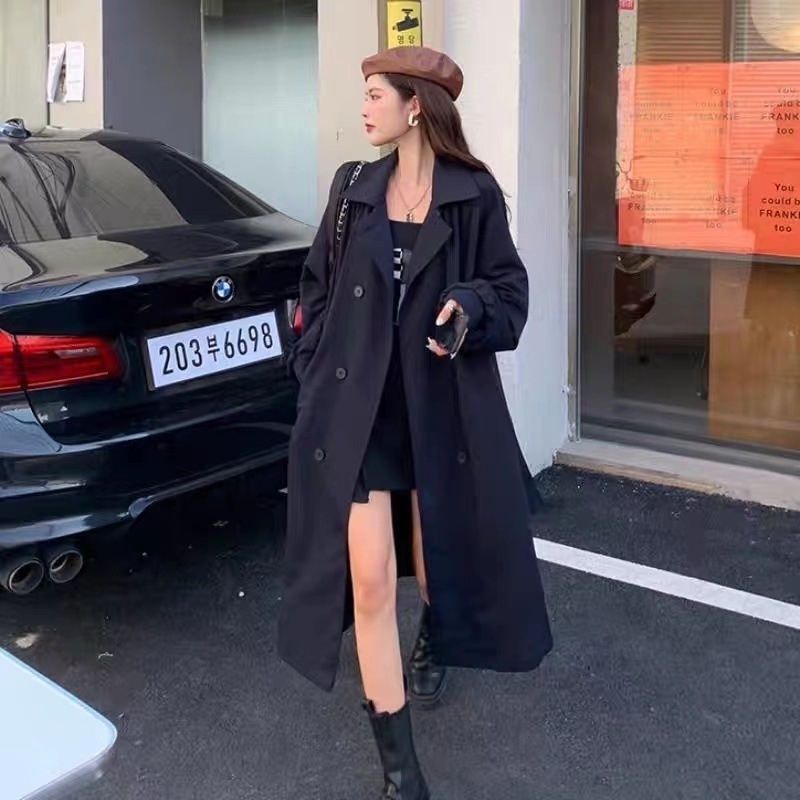 アウター コート トレンチコート ロング ロング丈 長袖 ボリューム袖 萌袖 襟付き ワイド レトロ 大人女子 無地 春 秋 誕生日 卒業式 個性的 ネイビー ライトブルー M L こなれ感