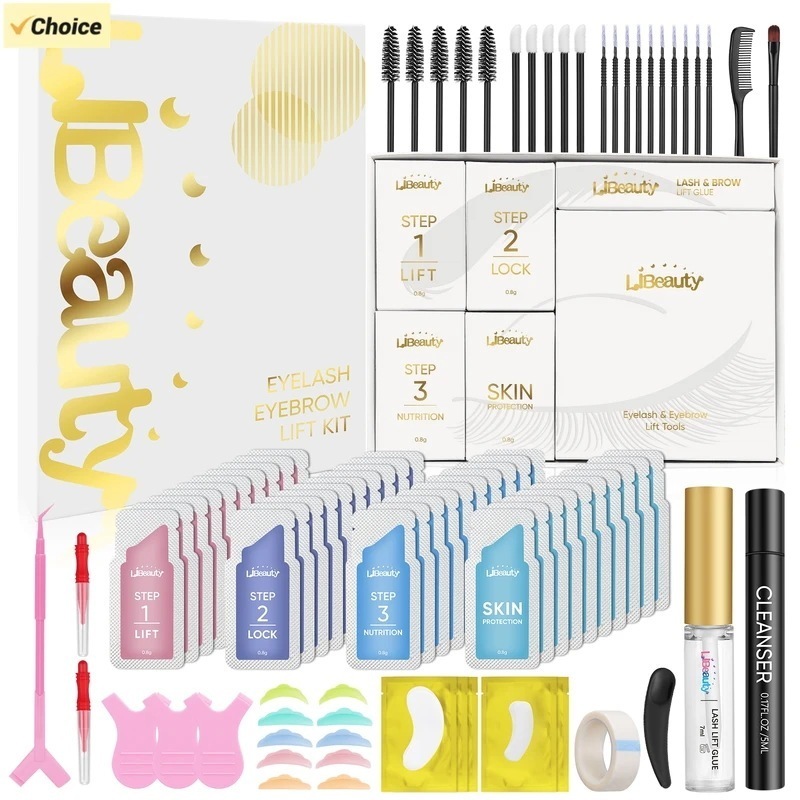 Libeauty-まつげリフトキットと眉ラミネートキット,2 in 1,まつげパーマローション,ボトル,クイック,使い捨て,家庭やサロンでの使用