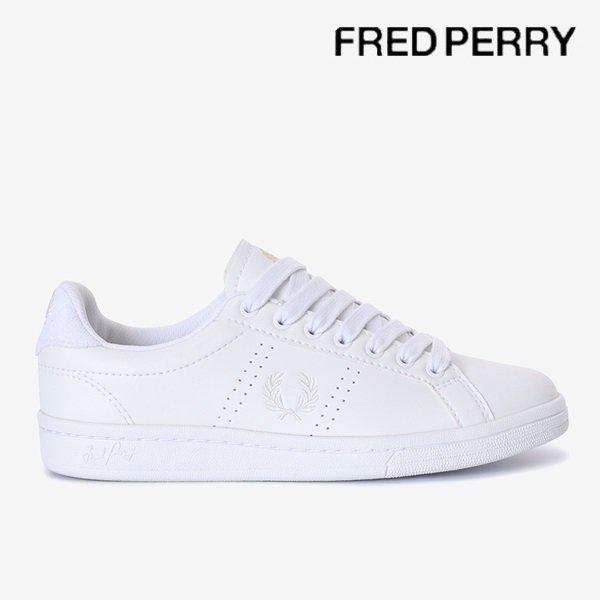 男女兼用 (FRED PERRY) B721 レザー タオル地 ホワイト レザー スニーカー SFPU2336333 T33
