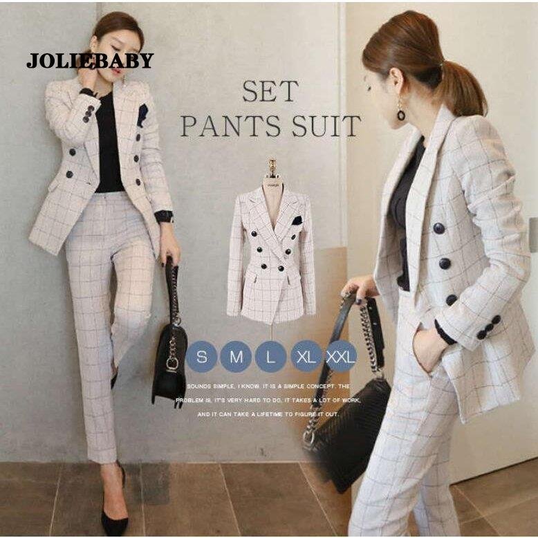 セットアップ パンツドレス パンツスーツ レディース スーツ チェック柄 厚手 上下セット フォーマル 上品 ワイドパンツ