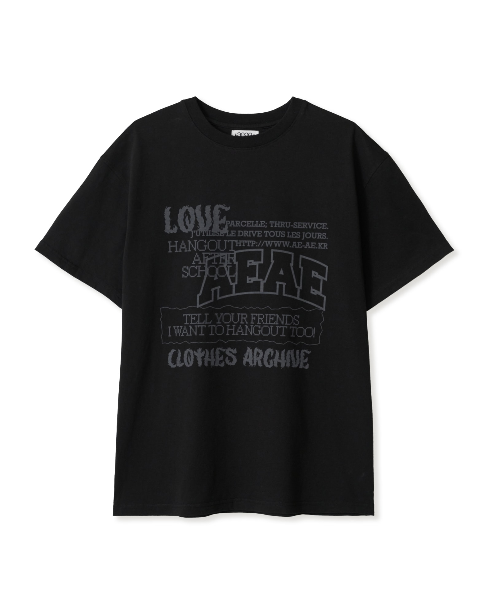 【aeae】 FLYER T-SHIRTS : BLACK