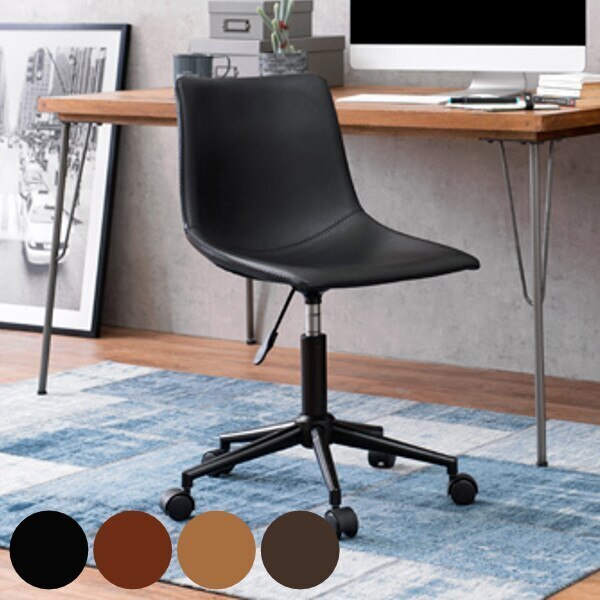 キャスターチェア 座面高42－55cm スクエア 高さ調整 チェア ヴィンテージ調 デスクチェア