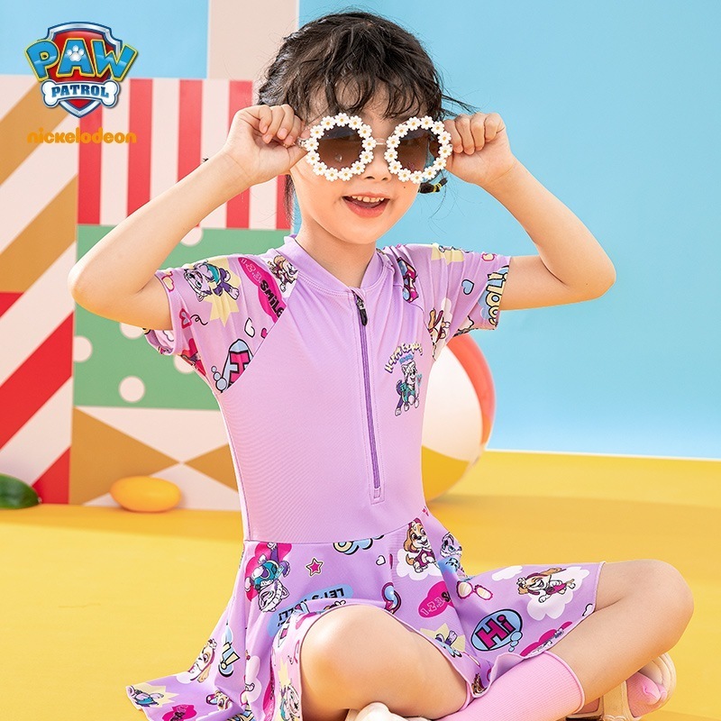 パウチーム子供用水着サマープリンセスドレス高伸縮ガールズワンピース速乾水泳用品ビーチ水着