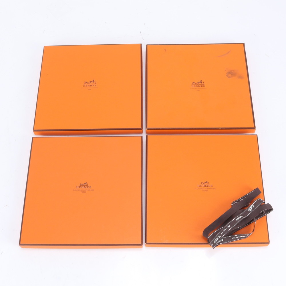 まとめ 4点セット保管 箱 カレ スカーフ ストール ボックス オレンジ バッグ カバン 鞄 収納 その他雑貨 レディース RUE CL3-6 中古