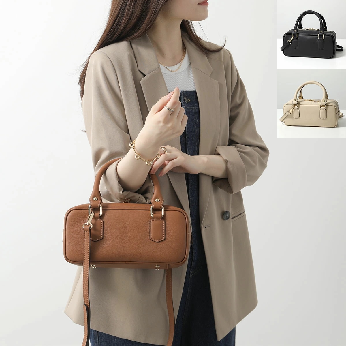 andrea cardone アンドレアカルドネ ハンドバッグ 1866 レディース レザー ショルダーバッグ 鞄 カラー3色