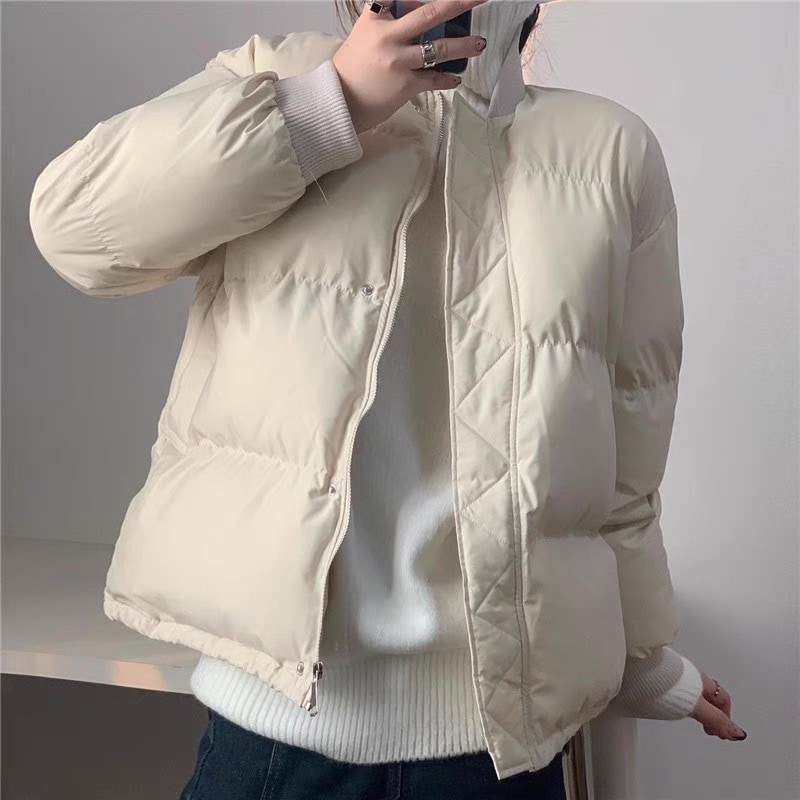 レディース ジャケット ダウン アウター 上着 ダウンジャケット 長袖 ストリート もこもこ ふっくら ポケット 前開き かっこいい レトロ こなれ感 ラフ メンズライク マニッシュ ボーイッシュ