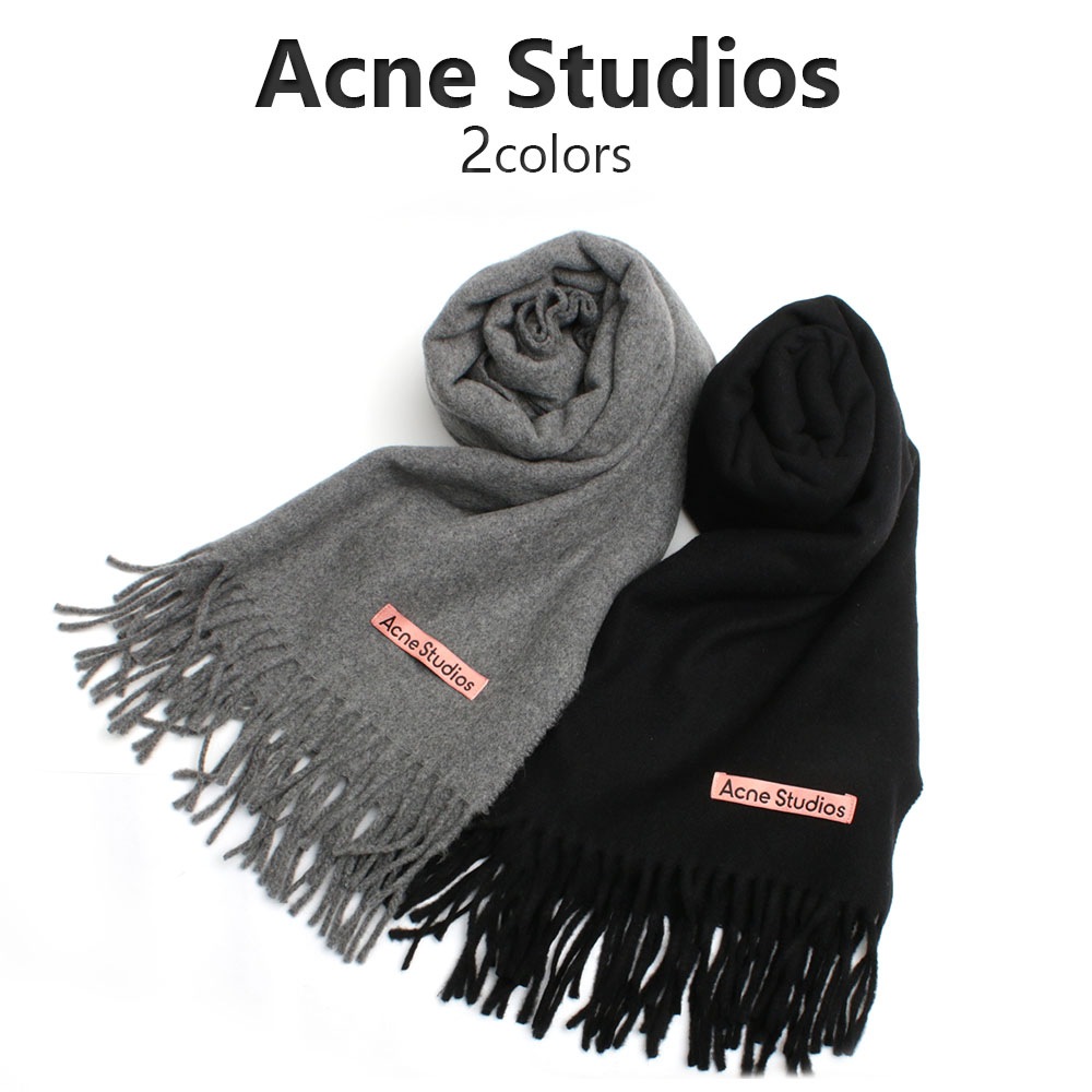 マフラーフリンジ カシミア カシミヤ 男女兼用 ユニセックス 大判ストール CA0156 900 990 BLACK Grey ブラック グレー