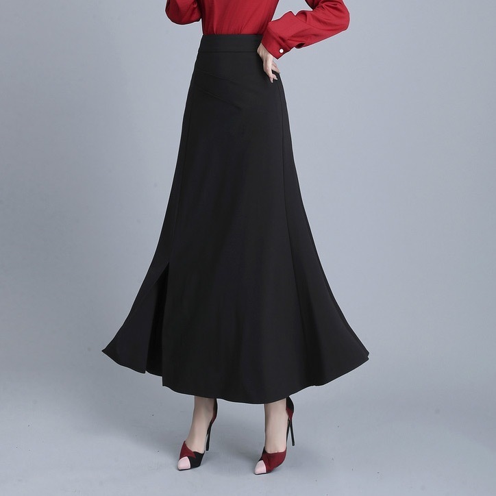スリット入り エレガント フレア ロング スカート 膝丈 ロング ロング丈 マキシ マキシ丈 フレア ベルト ウエストマーク ボタン付 可愛い きれいめ シンプル おしゃれ お洒落 かっこいい 7,415円