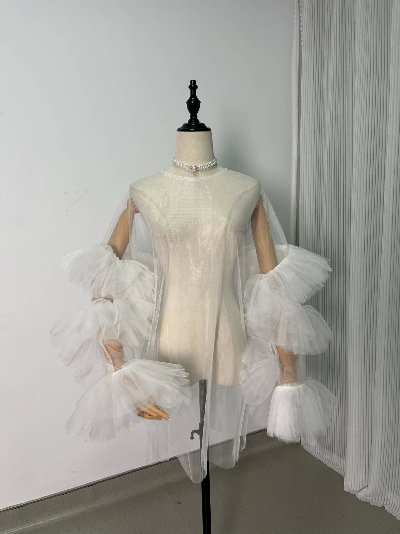 フランス風 トップス ラッフルフリル 長袖 披露宴/前撮り