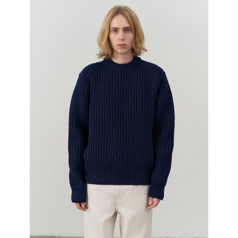 Dunst 男性用ユニセックスチャンキークルーネックセーターネイビー M UDSW4C109N2 14,147円