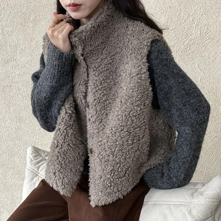 スエード調 可愛い 秋冬 アウター おしゃれ 防寒 裏起毛 2025 レディースファッション ベスト ノースリーブ