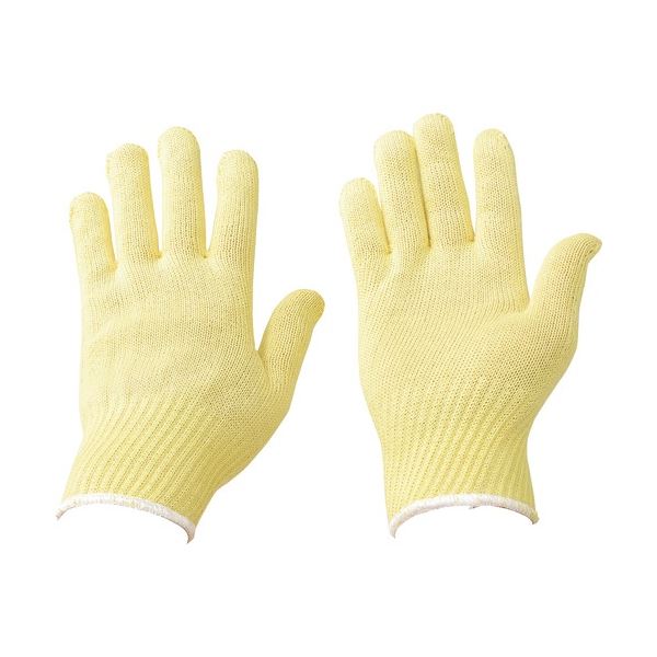 （まとめ）赤尾 ケブラー編手袋 10G-S イエロー/白 AKV10G-S 1双 [x5セット]その他