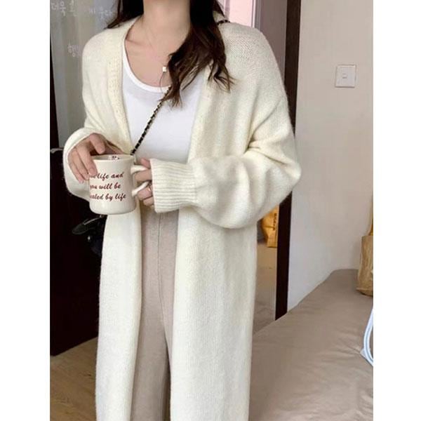 ロングカーディガン ニットカーディガン レディース アウター ライトアウター 秋 冬 春 体型カバー きれいめ シンプル オフィス 普段着