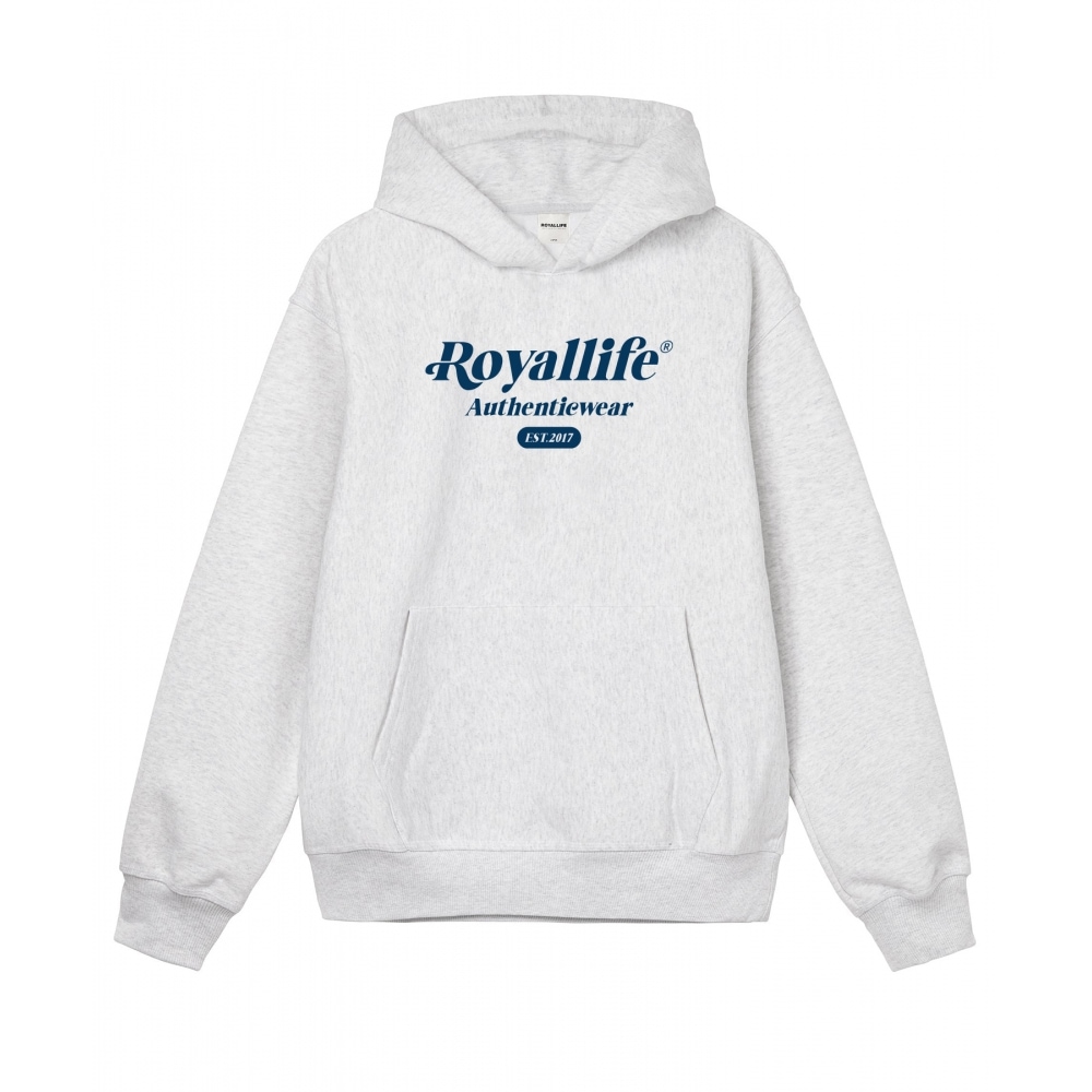 ROYALLIFE RLPH1007ニューアセンティックロゴ起毛フードティー - グレー
