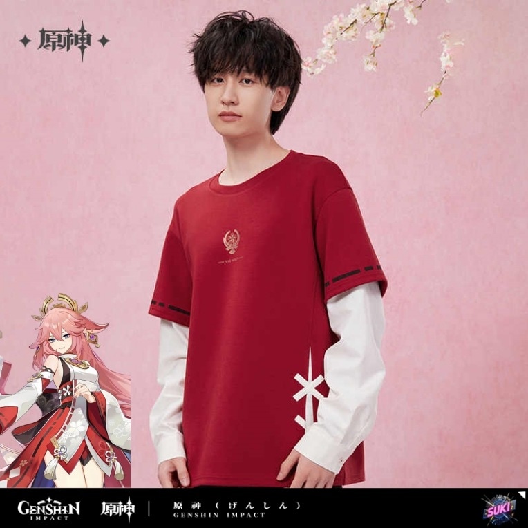 【プロ品質を極める!】原神 / 八重神子 インプレッションシリーズ / 切り替え長袖tシャツ / Genshin Impact Yae Miko げんしん コスプレ tシャツ トップス 2