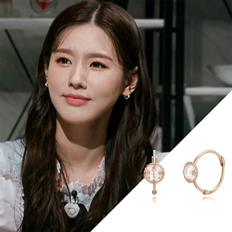 [(G)-IDLEミヨン着用] 14k ソリッド ワンタッチ リングピアス/韓国ファッション/韓国ファッションスタイル/韓国ストリートファッション/SNSで人気/韓国の人気ブランド