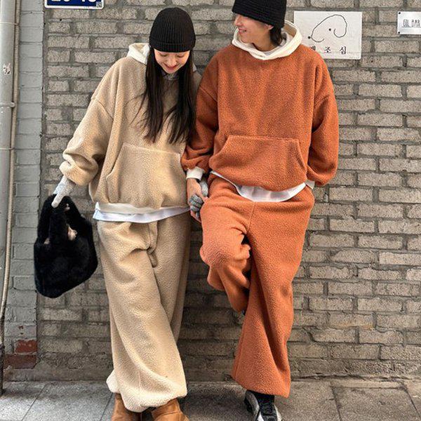 Hスタイル(SET)羊毛パンパンセット 冬 男女共用 羊毛トレーニングウェアセット スウェットセットアップ ビッグサイズ パンツセットアップ