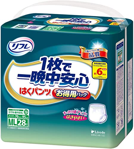 【ケース販売】リフレ パンツ はくパンツ たっぷり吸収 お得用パック MLサイズ 28枚入【ADL区分:立てる座れる方】×3個