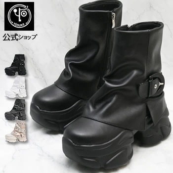 ヨースケ 厚底 ブーツ公式キズ補修液付 カバーブーツ シャークブーツ レディース 約8.0cmボリュームソール 靴
