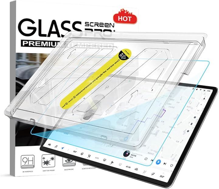 スクリーン 保護 強化 ガラス テスラ Tesla モデル3 モデルY 貼付ガイド付き アンチグレア(艶消し)