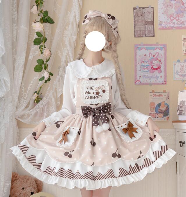 キャバースカート ロリータワンピース キャミソールドレス/可愛い ロリータ服 コスプレ 長袖シャツ/半袖シャツ対応か リボン付き　膝丈ワンピース 発表会 文化祭 学園祭 撮影衣装 パーティードレス 萌