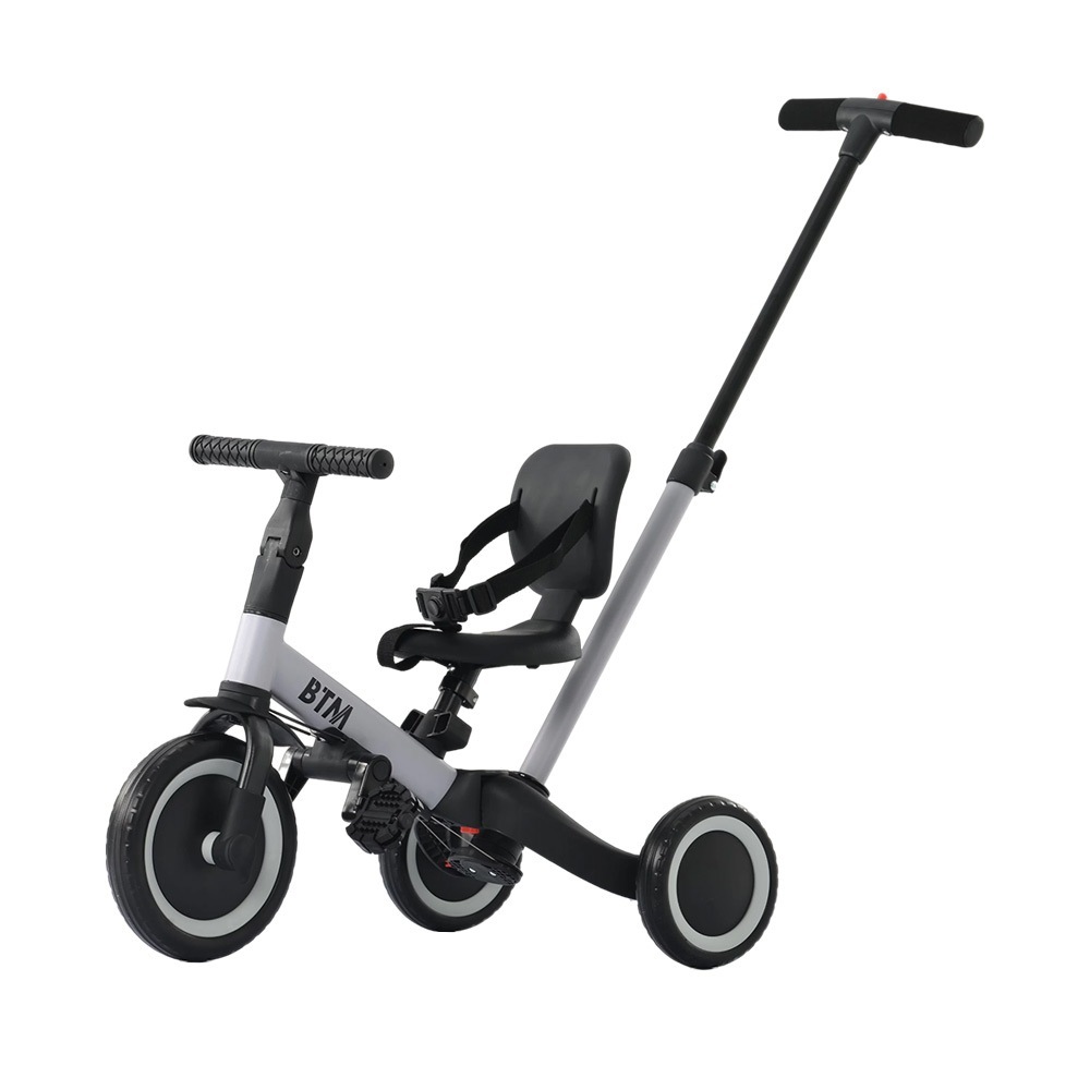【本日限り激安SALE】【国内即発送】子供用三輪車 4in1 三輪車のりもの 押し棒付き 自転車 おもちゃ 乗用玩具grey