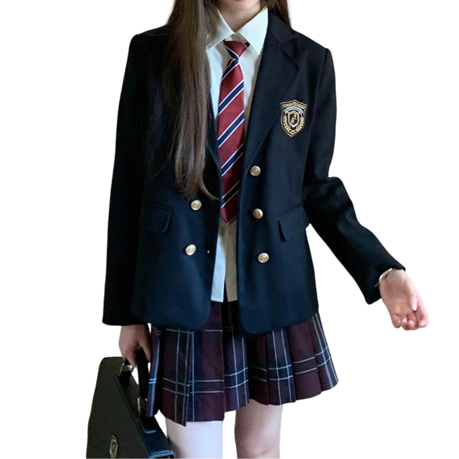 制服 コスプレ 5点セット jk制服 女子高校生 スクールブレザー プリーツスカート 長袖シャツ ネクタイ バッジ 学生服 衣装 入学式 卒業式 パーティーウェア コスチューム