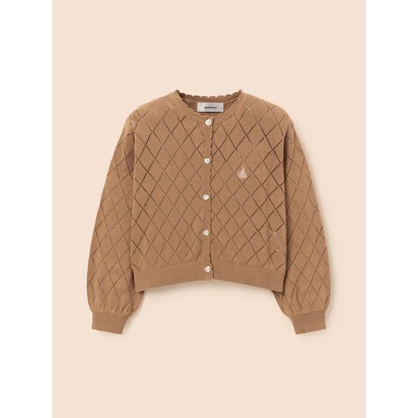 [BEANPOLE KIDS] 女児クロシェカーディガン - 黄色がかったブラウン (BI585AG01B)