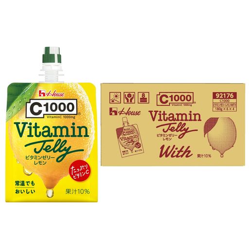 C1000 ビタミンゼリーレモンWITH 180G×24袋 ハウスウェルネスフーズ