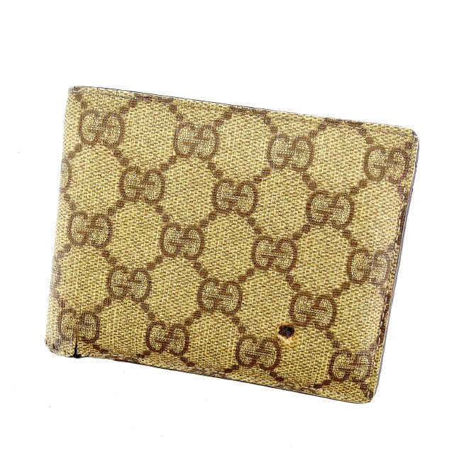 二つ折り札入れ ＧＧプラス ベージュ ブラウン 中古