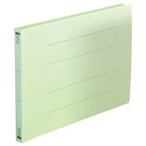 （まとめ） TANOSEE フラットファイル（再生PP） A4ヨコ 150枚収容 背幅18mm グリーン 1パック（5冊） 5セット