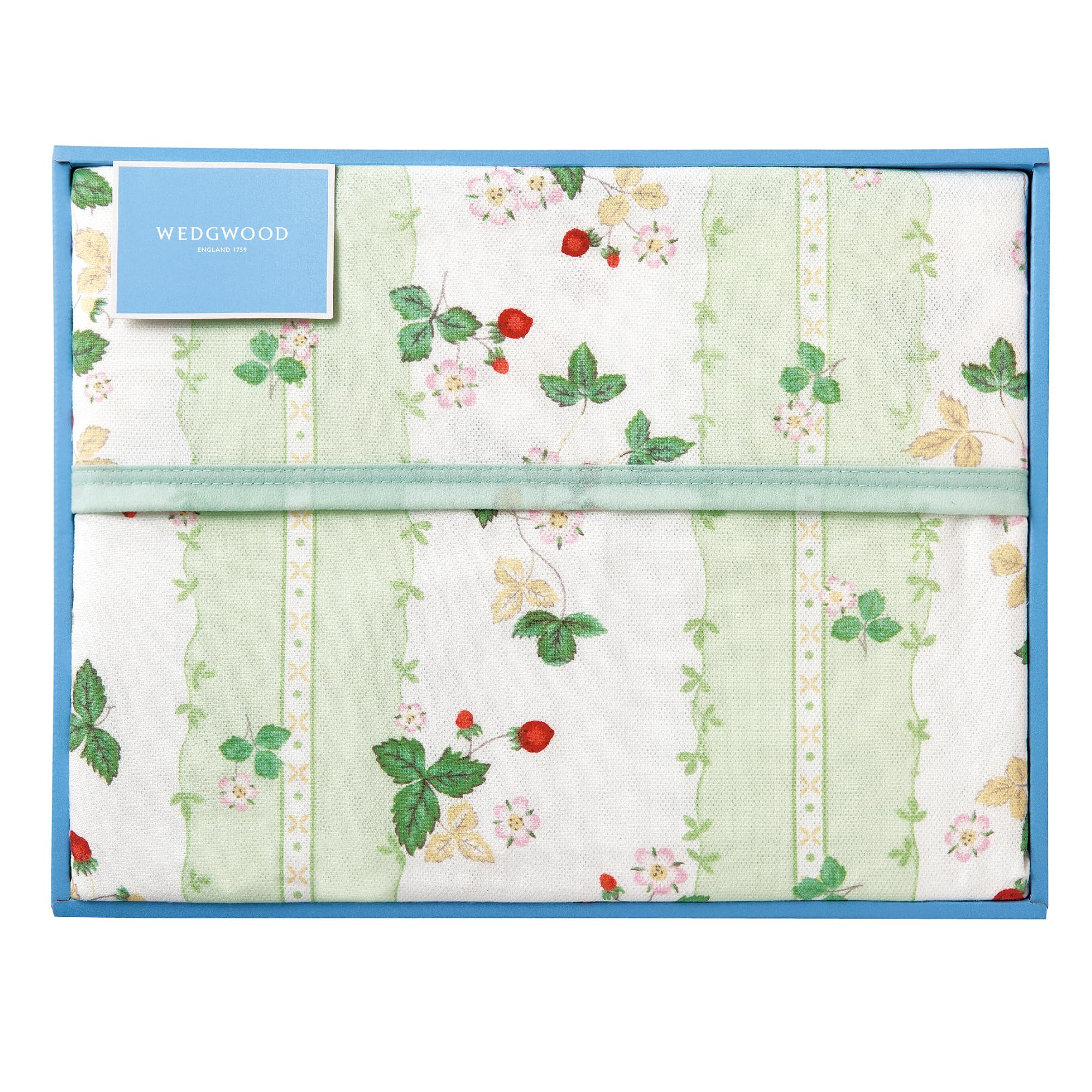 nishikawa 【 西川 】 綿毛布(毛羽部分) シングル ギフト 洗える(ネット使用) ウェッジウッド ワイルド ストロベリー グリーンタオルケット