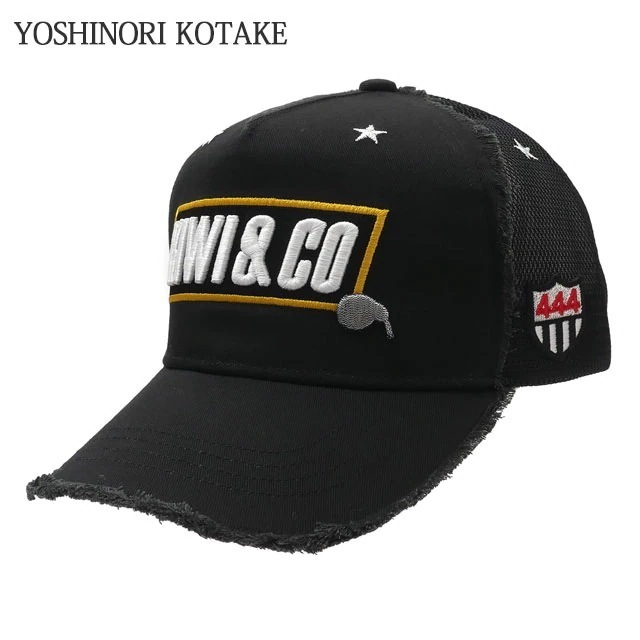 ヨシノリコタケ YOSHINORI KOTAKE x キウィアンドコー KIWI&CO. TWILL MESH CAP キャップ BLACK 251-001536-011