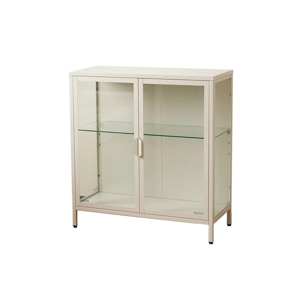 【国内即日発送】コレクションケース コレクションシェルフ ガラスディスプレイキャビネット おしゃれ 棚高さ調節可能 強化ガラス サイズ：幅80*奥行35*高さ86CM ホワイト